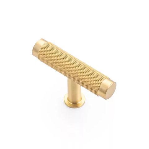 CHELSEA KNOB 'T' SATIN BRASS (CASTELLA)