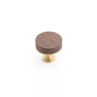 KERESTE KNOB 30MM WALNUT/SATIN BRASS (CASTELLA)