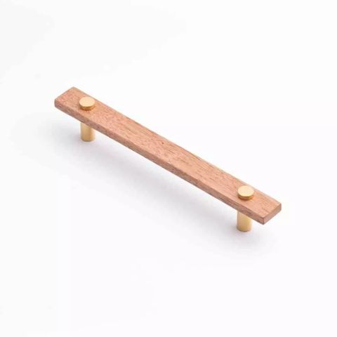 MADERA HANDLE 160MM TAS OAK/POLISHED GOLD (CASTELLA)