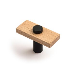 MADERA KNOB 50MM EURO BEECH/MATTE BLACK (CASTELLA)