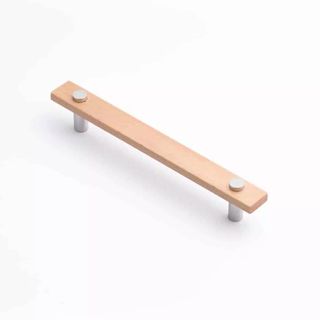 MADERA HANDLE 160MM EURO BEECH/POLISHED CHROME (CASTELLA)