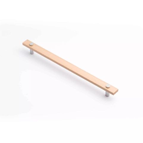 MADERA HANDLE 288MM EURO BEECH/POLISHED CHROME (CASTELLA)