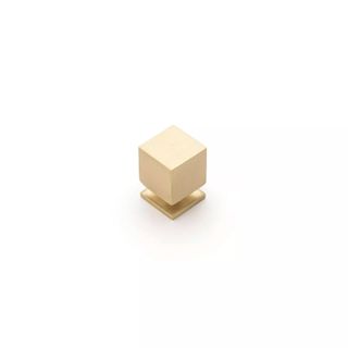 CUBE KNOB 18M BRUSHED BRASS (CASTELLA)