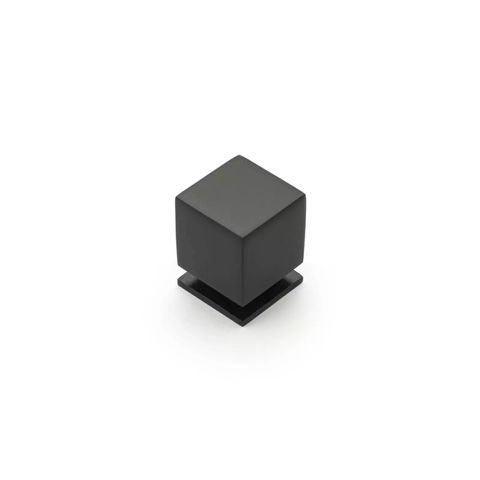 CUBE KNOB 25MM MATT BACK (CASTELLA)