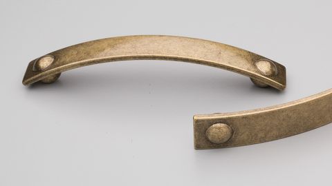 FLAT HAMPTON HANDLE 128MM ANTIQUE BRASS GLOSS