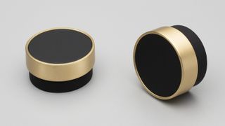 RADIO KNOB 48MM BLACK WITH BRASS RING