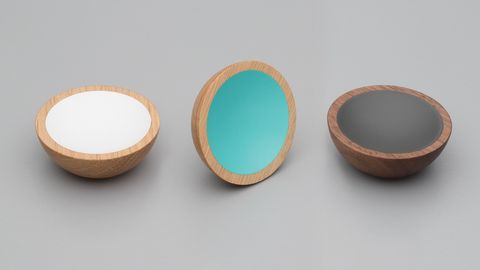 WOK KNOB 50MM WALNUT WITH DARK GREY CENTRE