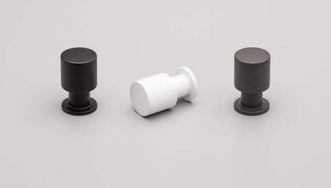 EIBAR KNOB 20MMØ STAINLESS STEEL WHITE POWDER COAT#3