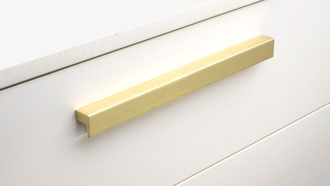SQUARE HOOK PULL BRUSHED BRASS