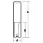 STRAIGHT BIT 2 FLUTE END CUTTING 32MM, 1/2 SHK