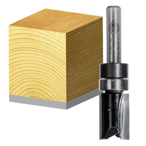 2 FLUTE INVERTED FLUSH TRIMMING BIT WITH BALL BEARING GUIDE