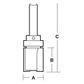2 FLUTE INVERTED FLUSH TRIMMING BIT WITH BALL BEARING GUIDE