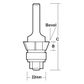 4 FLUTE TRIM BIT BEVEL 15o X 25.4  TCT 4 FLT 1/4 SHK
