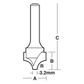 BEADING BIT 6.35MM TCT, 2 FLT 1/2 SHK