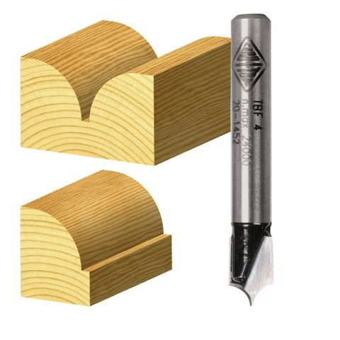 BEADING BIT FINE POINT 1/4 RAD TCT, 2 FLT 1/2 SHK