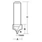 BEADING BIT FINE POINT 1/4 RAD TCT, 2 FLT 1/2 SHK