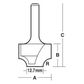 BEADING BIT 3.2MM RAD. TCT 1/2 SHK