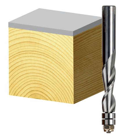 SPIRAL FLUTE BIT WITH BALL BEARING - DOWN CUT 3/8