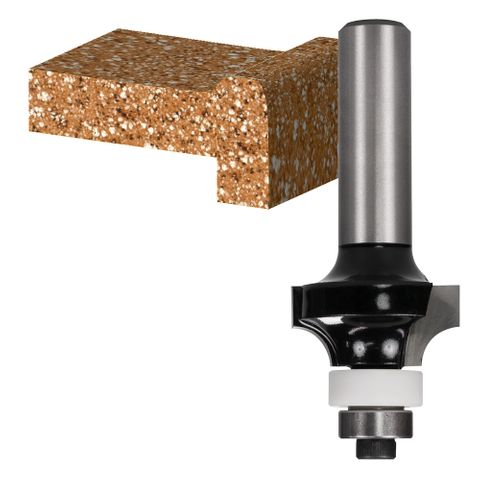 SOLID SURFACE BIT 1/4 RAD. TCT, 2 FLT 1/2 SHK W/BE