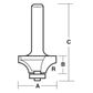 SOLID SURFACE BIT 1/4 RAD. TCT, 2 FLT 1/2 SHK W/BE