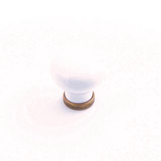 MANOR KNOB 30MM WHITE/ANTIQUE BRASS (CASTELLA)