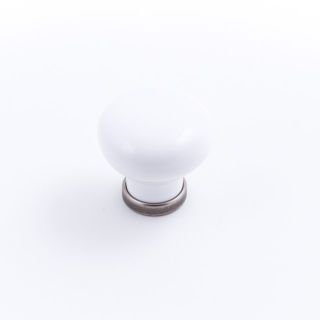 MANOR KNOB 30MM WHITE/ PEWTER (CASTELLA)