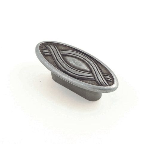 NOUVEAU KNOB 32MM OVAL ANTIQUE BRASS (CASTELLA)