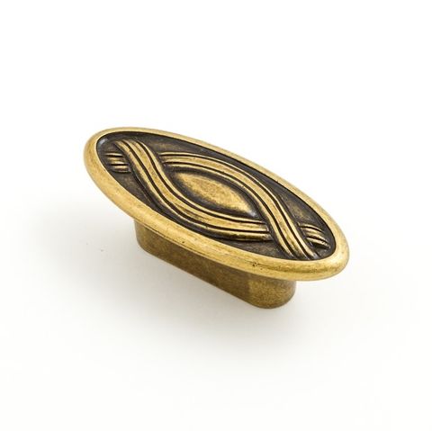 NOUVEAU KNOB 32MM OVAL PEWTER (CASTELLA)