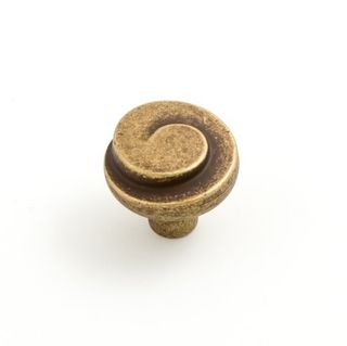 PLUME KNOB 30MM ANTIQUE BRASS (CASTELLA)