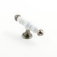 ESTATE KNOB WHITE CRACKLE/PEWTER