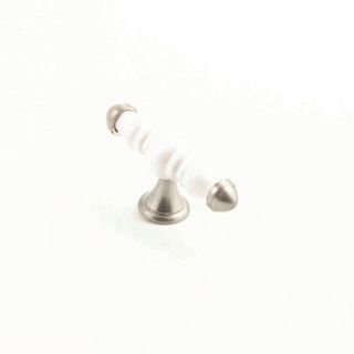 ESTATE 90MM KNOB WHITE/BRUSHED NICKEL (CASTELLA)
