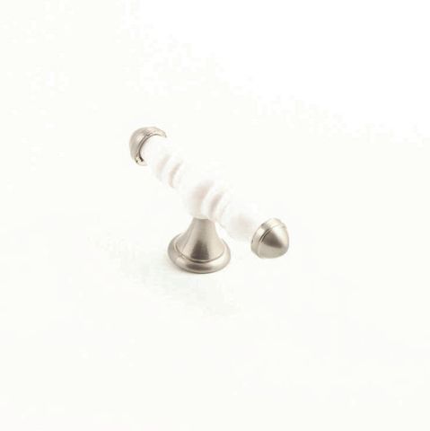 ESTATE KNOB WHITE/BRUSHED NICKEL