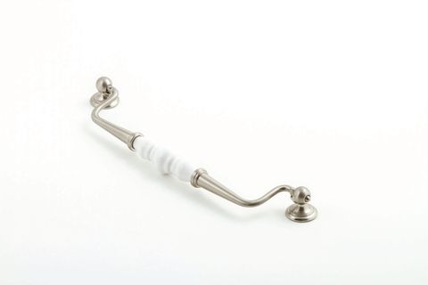 ESTATE HANDLE 224MM BAIL WHITE/BRUSHED NICKEL (CASTELLA)