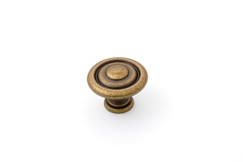 SHAKER KNOB 35MM FLUTED ANTIQUE BRASS (CASTELLA)