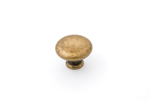 SHAKER KNOB 35MM PLAIN ANTIQUE BRASS (CASTELLA)