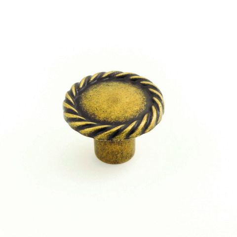 REGENT KNOB 34MM ANTIQUE BRASS (CASTELLA)