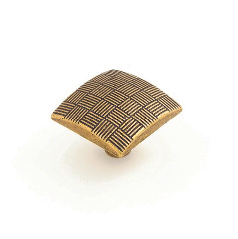 TESSELATE KNOB 34MM ANTIQUE BRASS (CASTELLA)