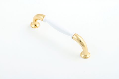 SOVEREIGN HANDLE 96MM GOLD PLATED / WHITE PORCELAIN (CASTELLA)