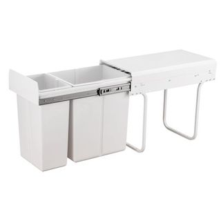 SLIM BIN 1X20LT + 1X10LT WHITE