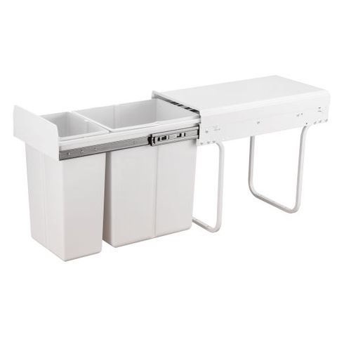 SLIM BIN 1X20LT + 1X10LT WHITE