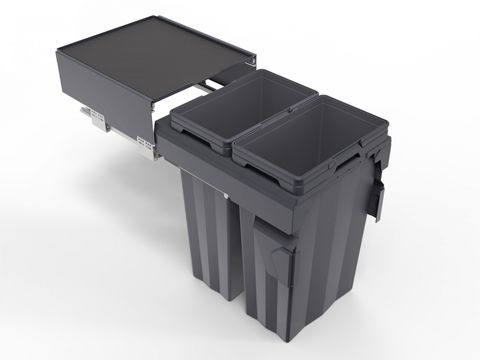 DELUXE MAX BIN SET ANTHRACITE 2X31L (SUIT 400MM CABINETS)