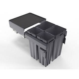 DELUXE MAX BIN SET ANTHRACITE 2X31L & 2X16L (SUIT 600MM CABINETS)