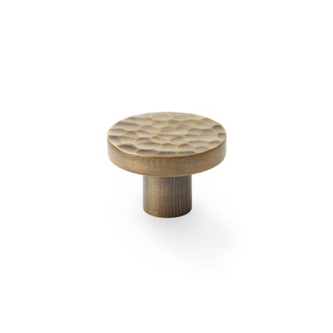 BEXHILL KNOB 38MM HAMMERED AGED BRASS (CASTELLA)
