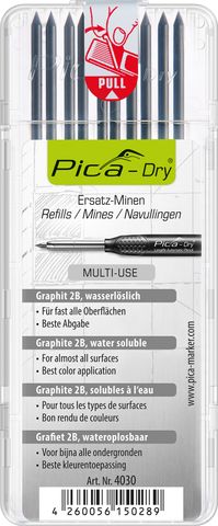PICA DRY PENCIL REFILL SET, 1 X GRAPHITE (10PK)