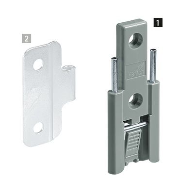 HET WINGLINE L CENTRE HINGE, SCREW ON FAST ASSEMBLY - GREY