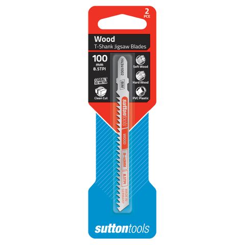 JIGSAW BLADE EURO SHANK 100M 8.5TPI - WOOD - CLEAN CUT (2-PACK)