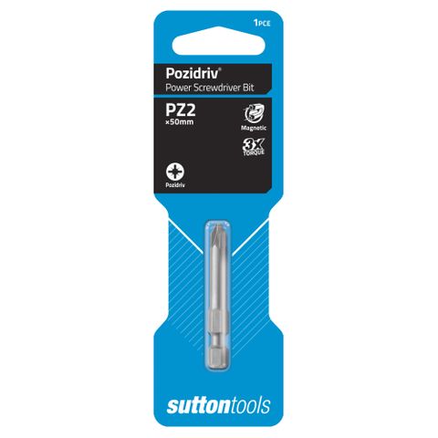 SCREWDRIVER BIT S102 POZIDRIV PZ2 50MM POWER