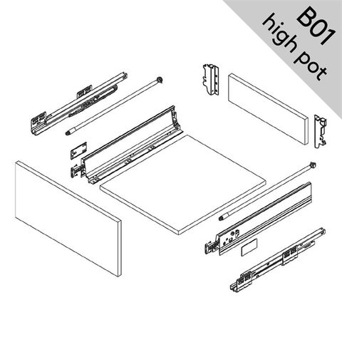 DTC SMOOTH 83X500MM HIGH POT RAIL - WHITE