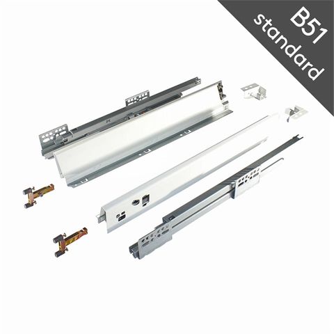 DTC SMOOTH B51 STANDARD PUSH-TO-OPEN DRAWER KIT 83 X 500MM (WHITE)