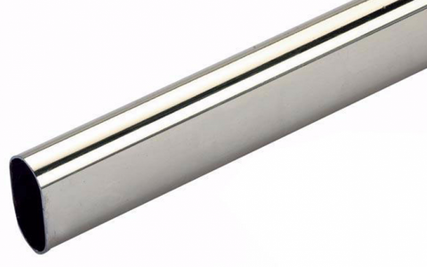 VJS WARDROBE TUBE/RAIL (CHROME) - OVAL 3M